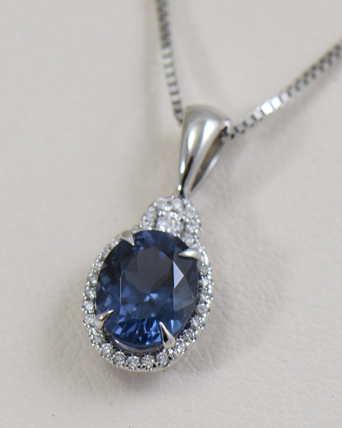 Steely Blue Violet Spinel Pendant