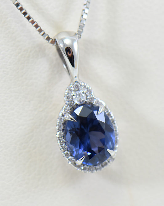 Steely Blue Violet Spinel Pendant
