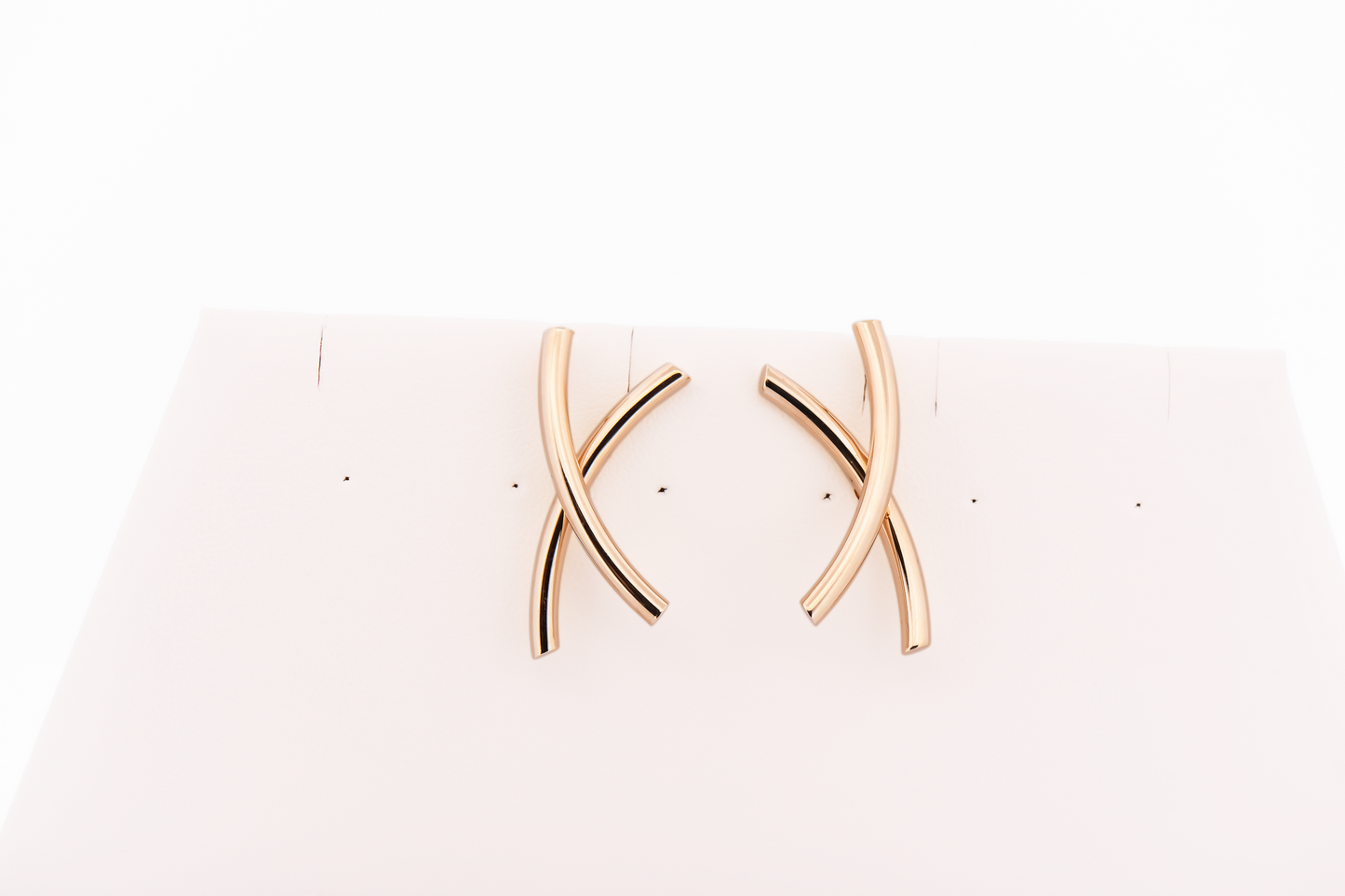 Bold X-Shaped Criss-Cross Stud Earrings in Yellow Gold
