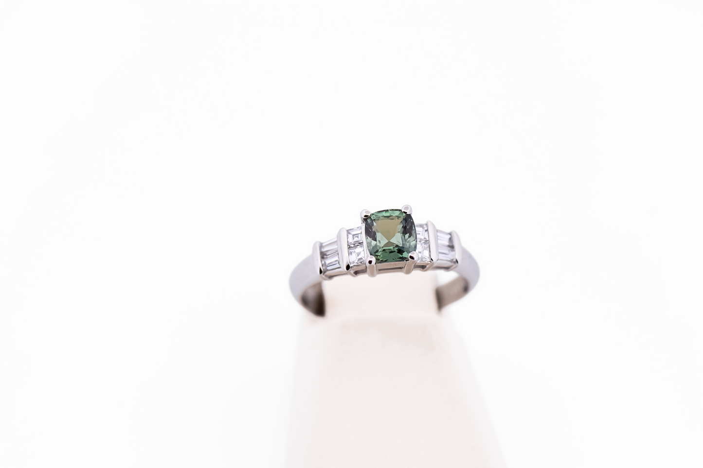 Brazilian Alexandrite & Diamond Engagement Ring in Platinum