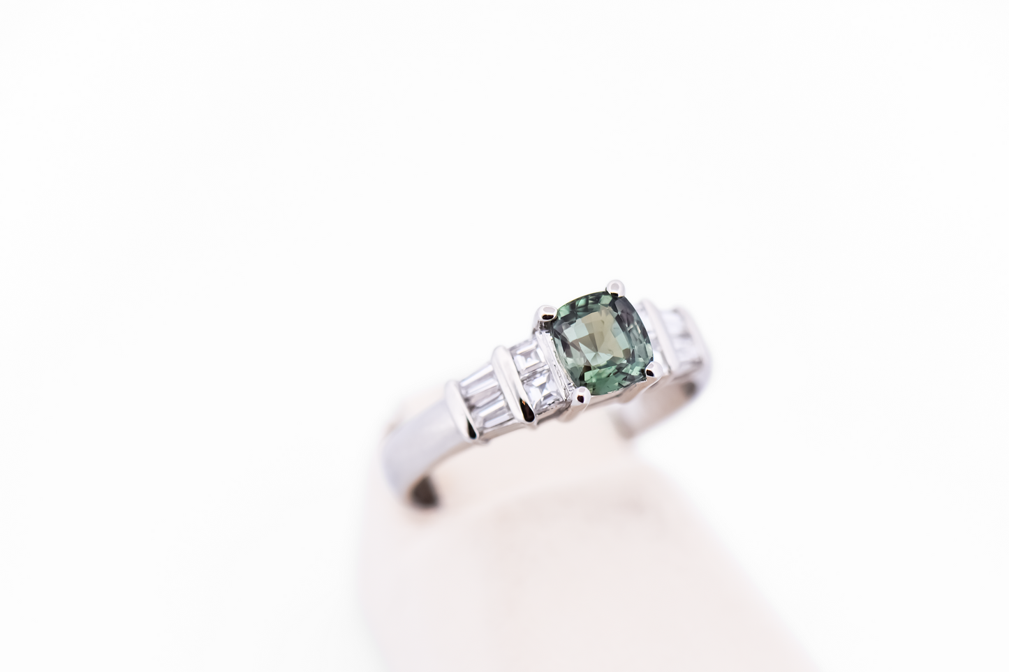Brazilian Alexandrite & Diamond Engagement Ring in Platinum