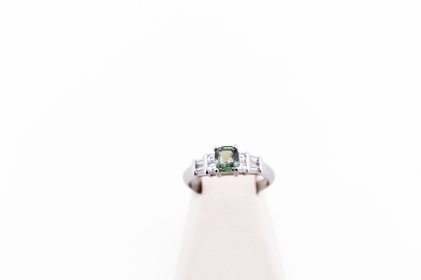 Brazilian Alexandrite & Diamond Engagement Ring in Platinum