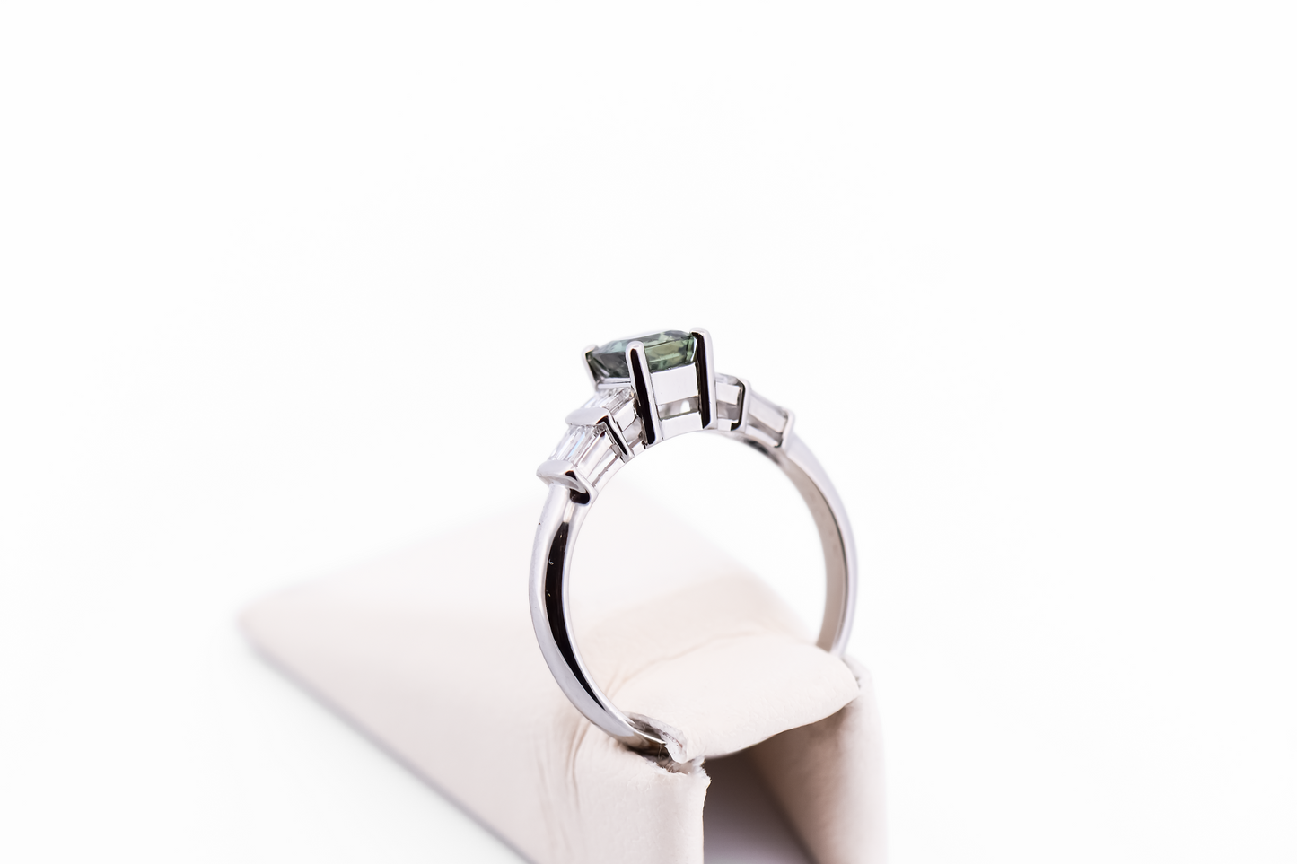 Brazilian Alexandrite & Diamond Engagement Ring in Platinum