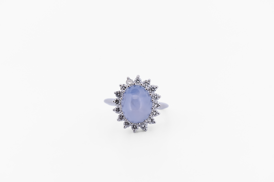 Celestial Beauty - 10ct Natural Star Sapphire & Diamond Halo Cocktail Ring