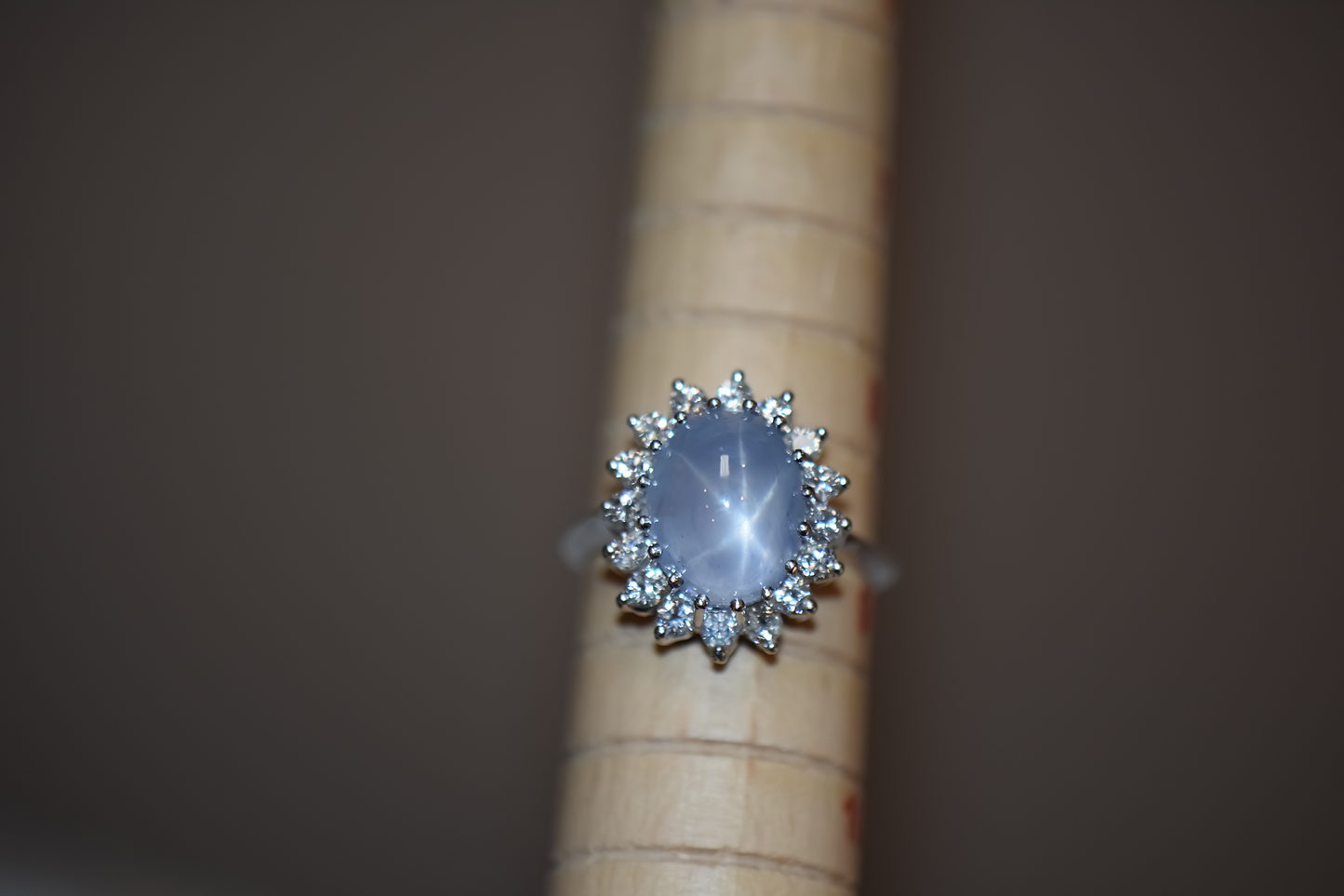 Celestial Beauty - 10ct Natural Star Sapphire & Diamond Halo Cocktail Ring