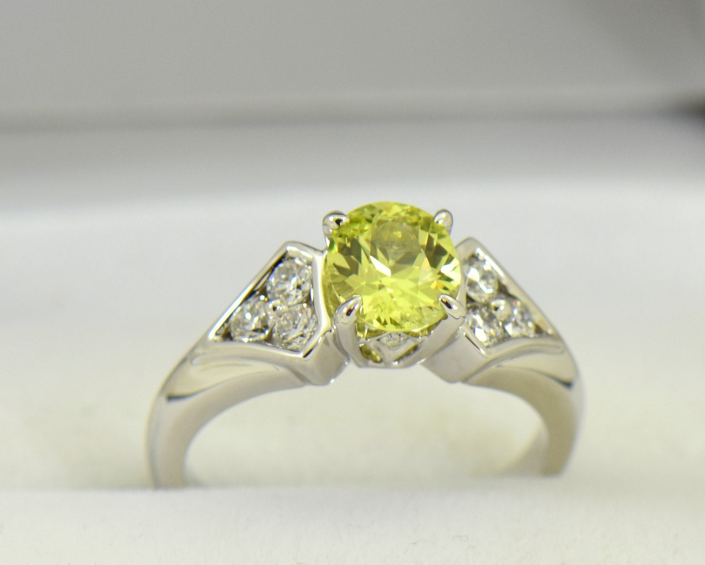 Yellow Chrysoberyl Engagement Ring in White Gold