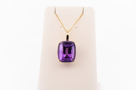 Chunky Amethyst Solitaire Pendant Enhancer - 33cts!