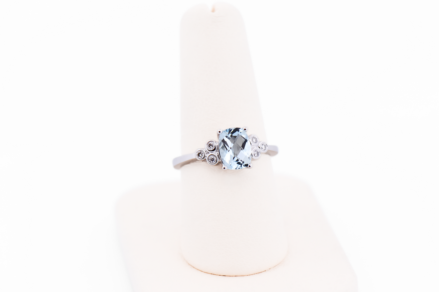 Classic Aquamarine Engagement Ring with Diamonds in White Gold