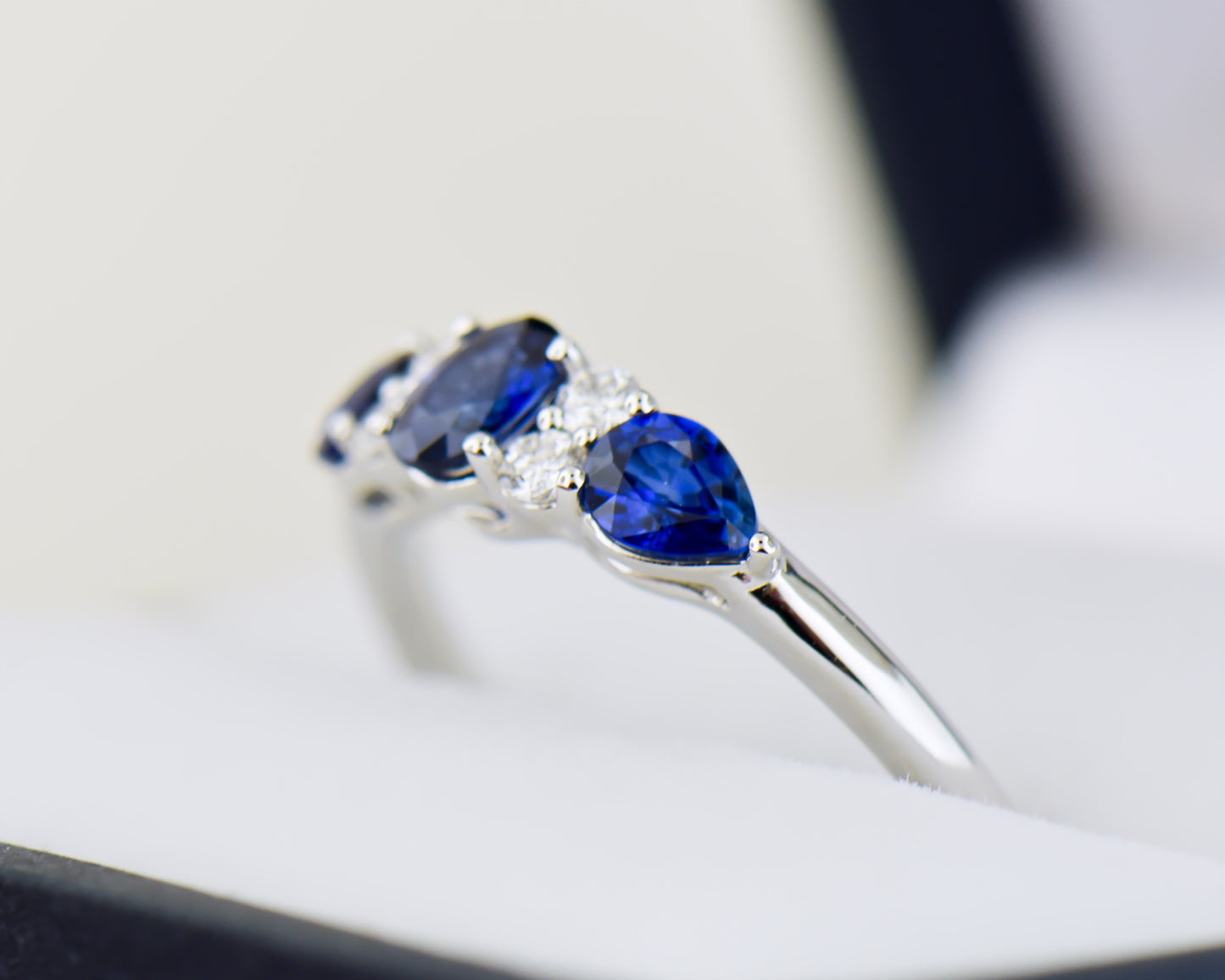 Classic Blue Sapphire & Diamond 5-Stone Ring