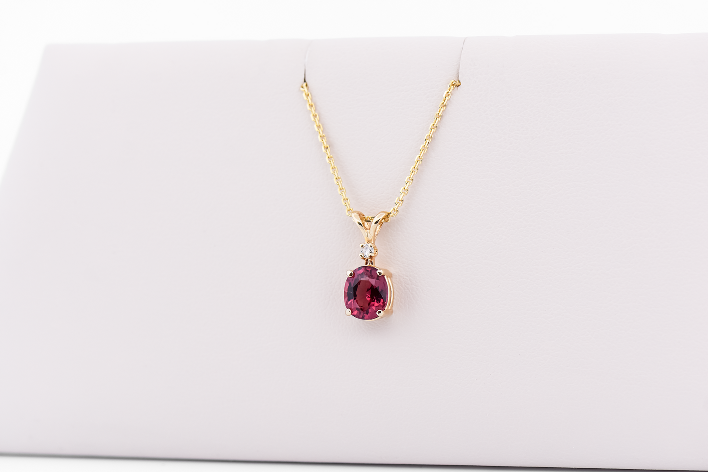 Classic Deep Pink Spinel & Diamond Pendant