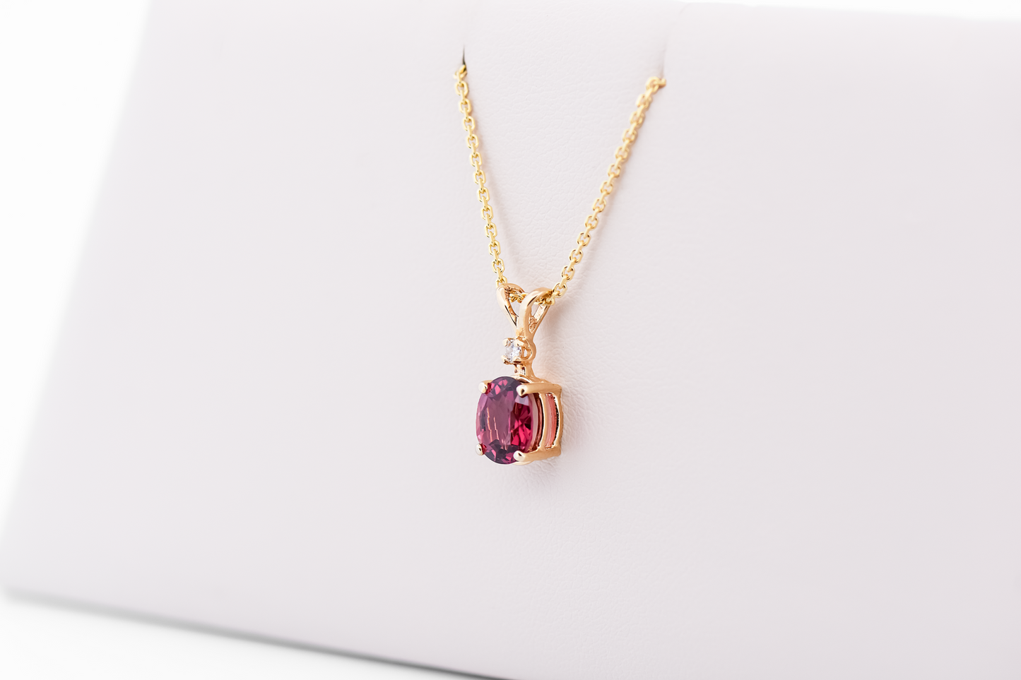 Classic Deep Pink Spinel & Diamond Pendant
