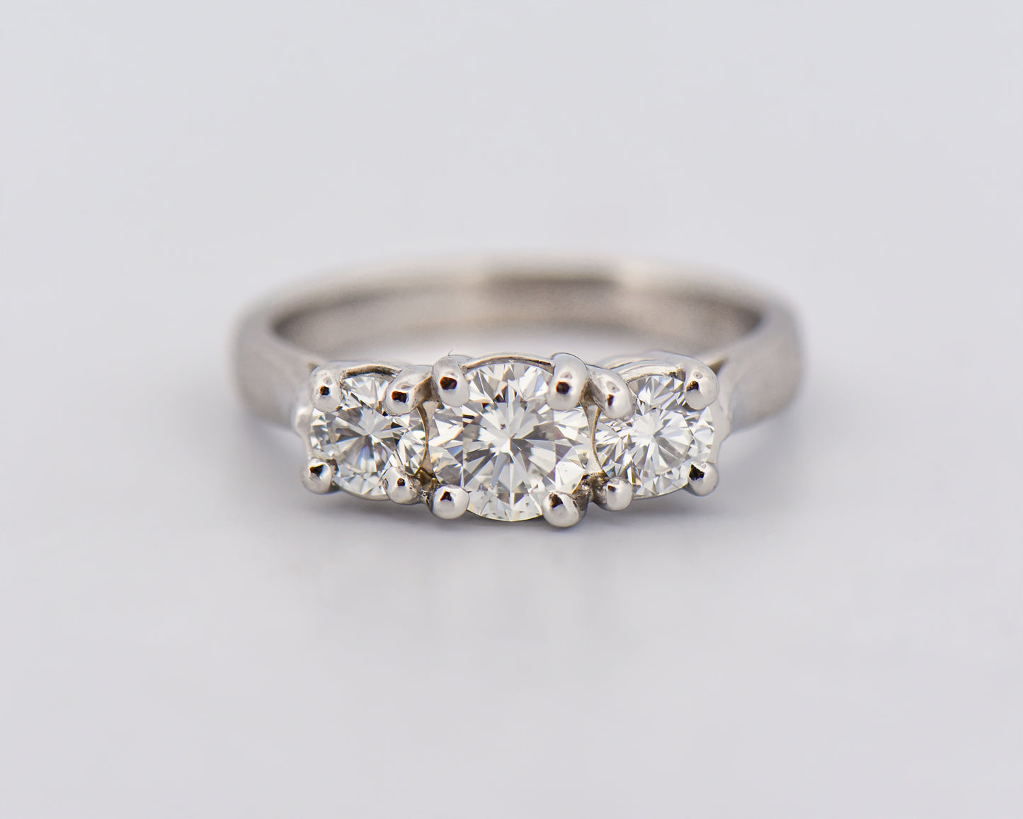 Classic Platinum & Diamond 3-Stone Ring 1ctw