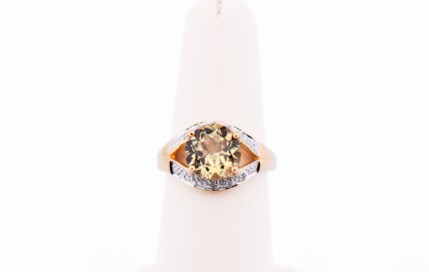 Color Change Diaspore & Diamond Ring in 18k Yellow Gold- AKA "Zultanite" or "Csarite"