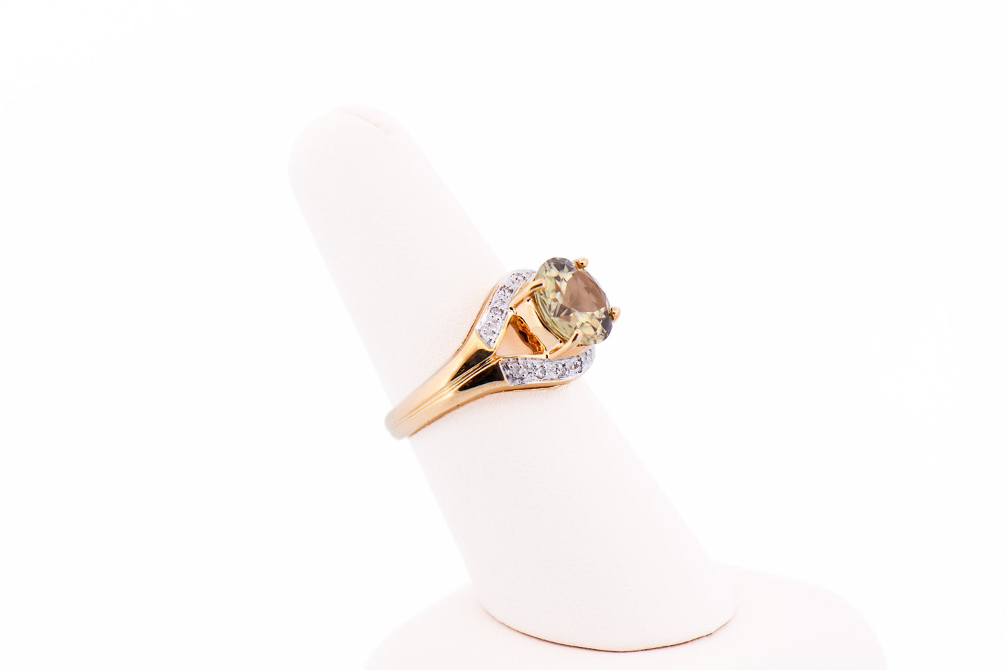 Color Change Diaspore & Diamond Ring in 18k Yellow Gold- AKA "Zultanite" or "Csarite"