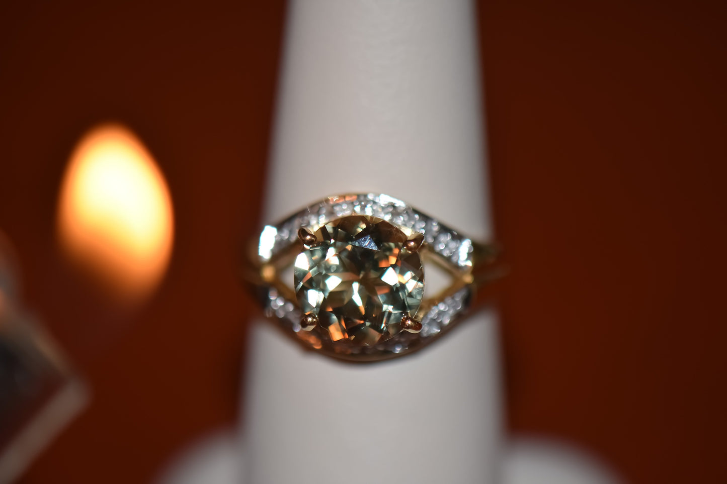 Color Change Diaspore & Diamond Ring in 18k Yellow Gold- AKA "Zultanite" or "Csarite"