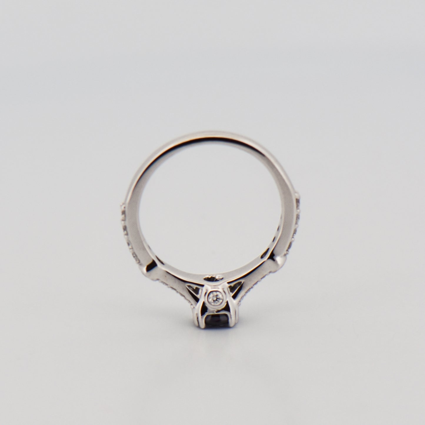 Color-Change Garnet Ring in White Gold