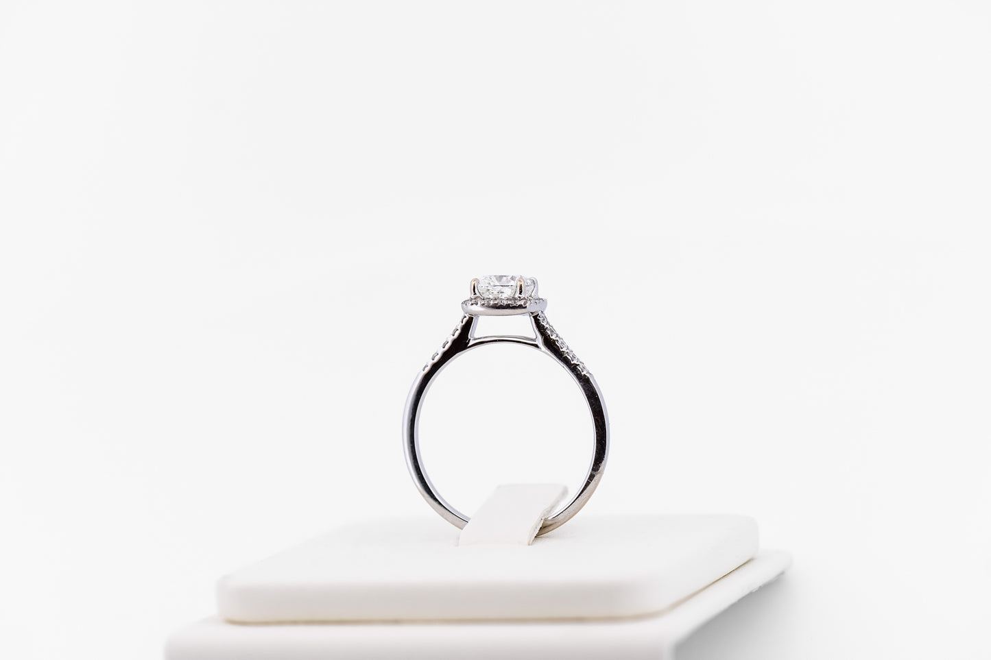 Cushion Cut Diamond Halo Engagement Ring, GIA 1.20ct