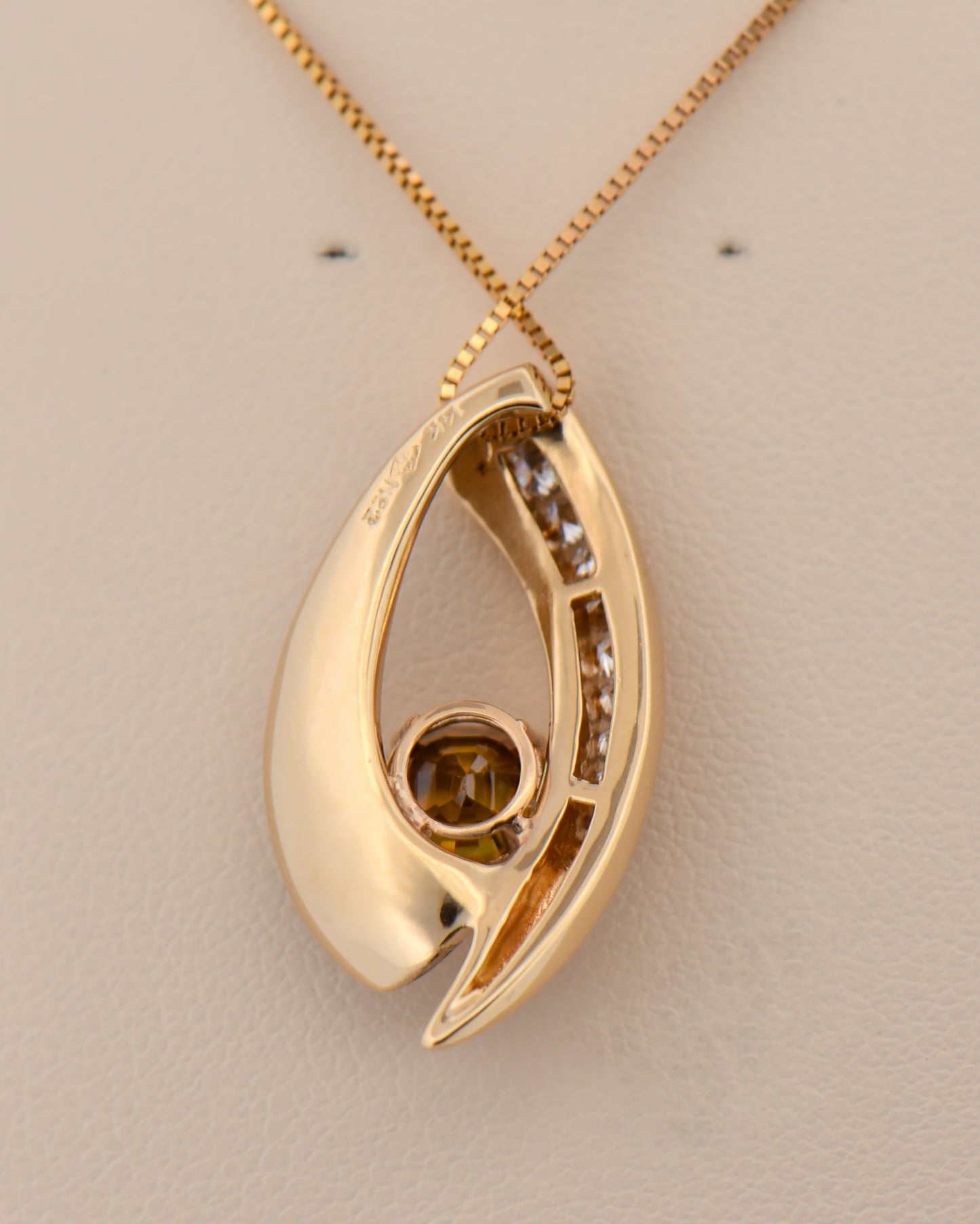 Custom 14k Gold Freeform Slide Pendant with Sphene