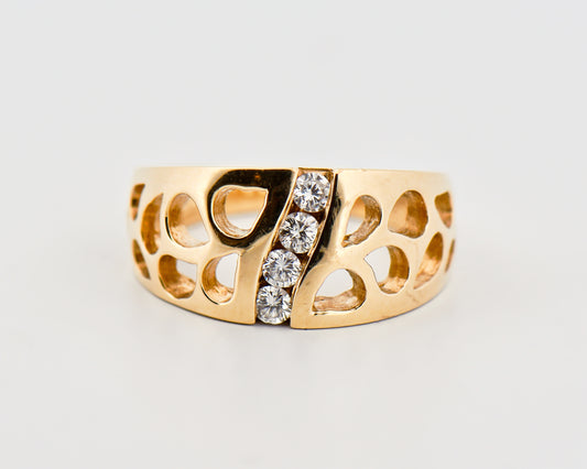 Custom Channel-Set Diamond Band in Yellow Gold