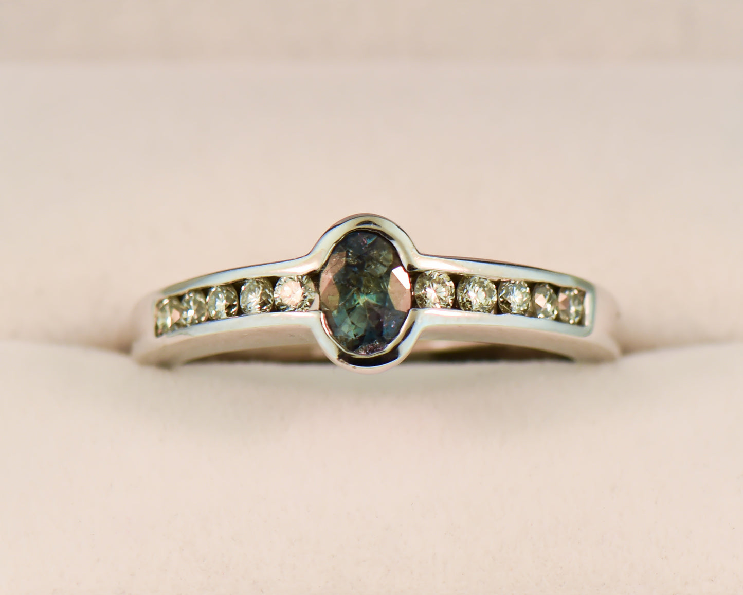 Custom Bezel-Set Natural Alexandrite Ring