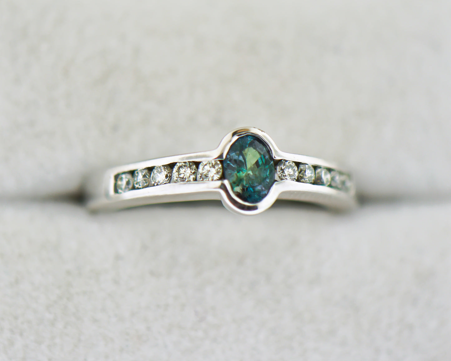 Custom Bezel-Set Natural Alexandrite Ring