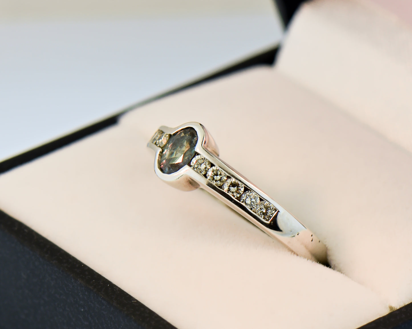 Custom Bezel-Set Natural Alexandrite Ring