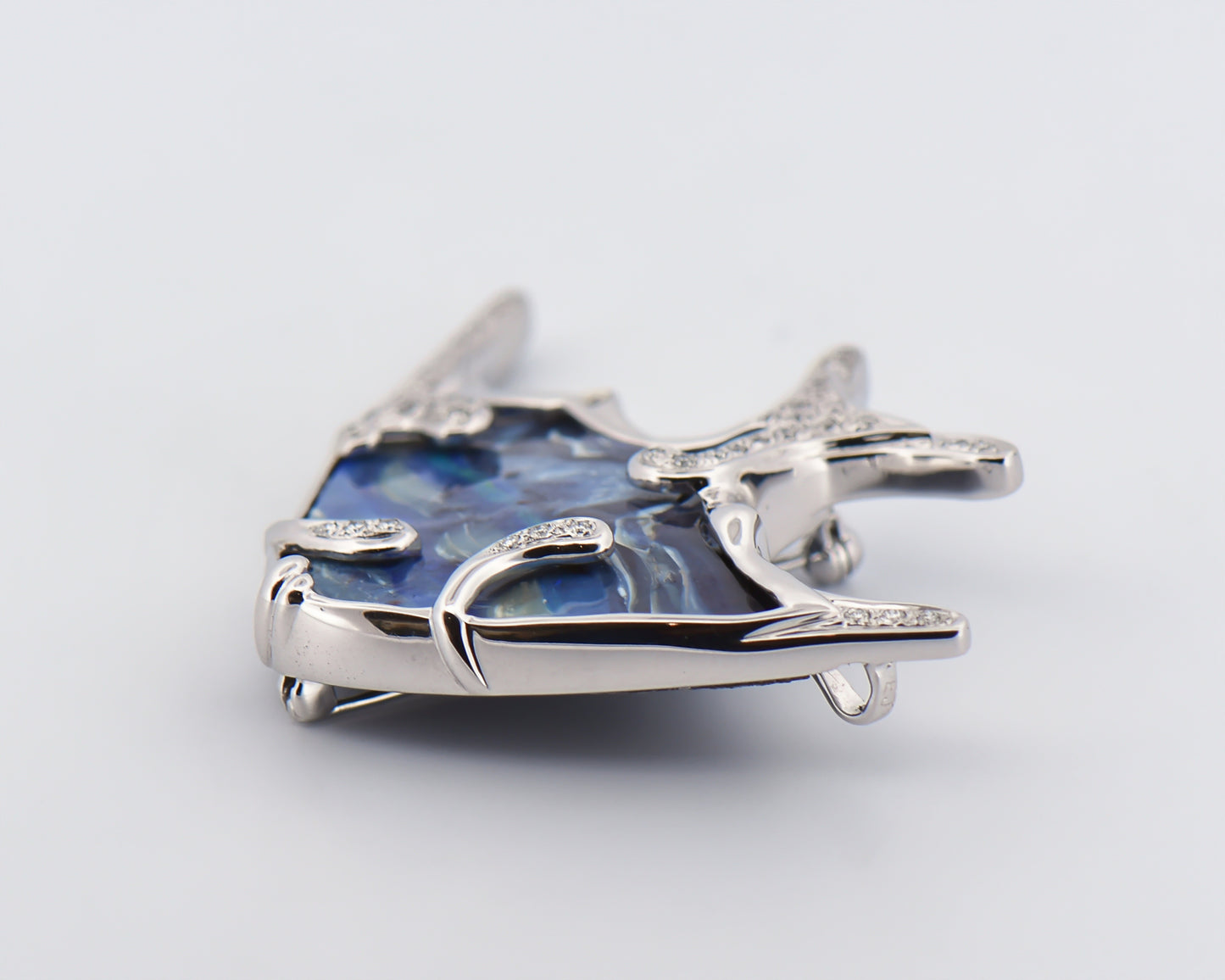 Custom Boulder Opal & Diamond Angelfish Pendant Brooch Combo