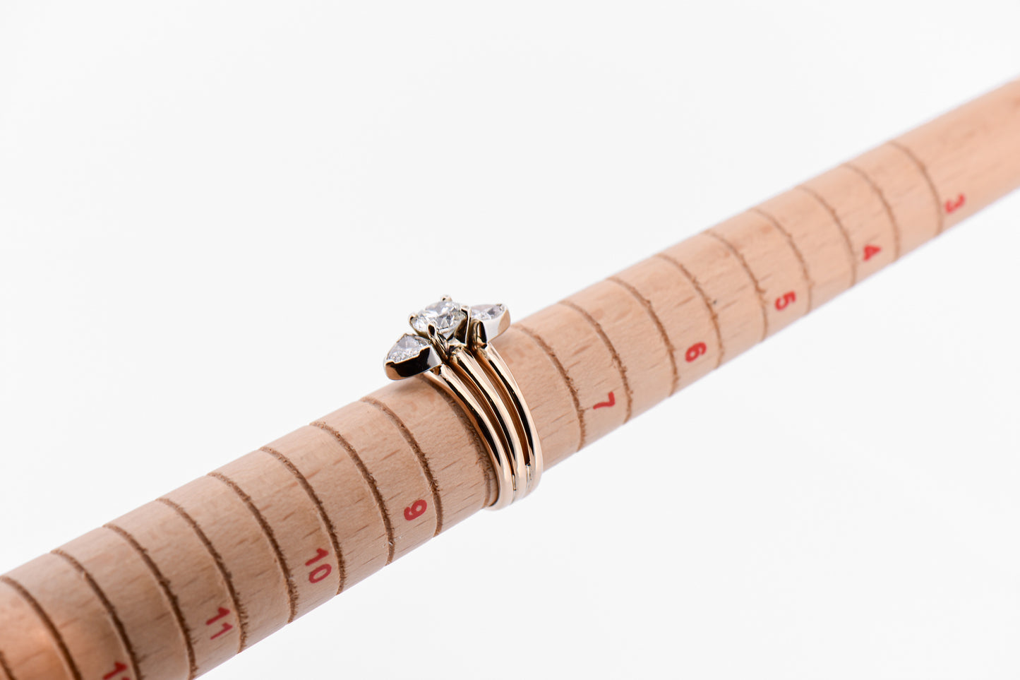 Custom Engagement Ring with 1ct Round Diamond and Trillion Accents