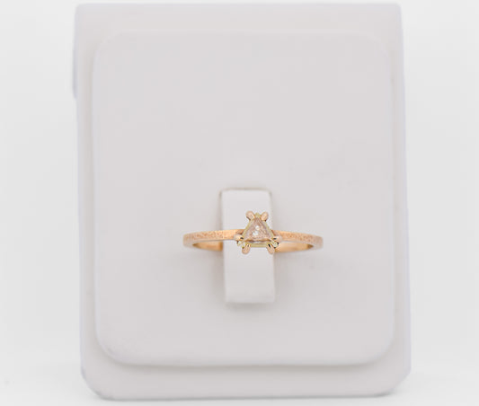 Custom Raw Diamond Engagement Ring with Rare Trigon Inclusions