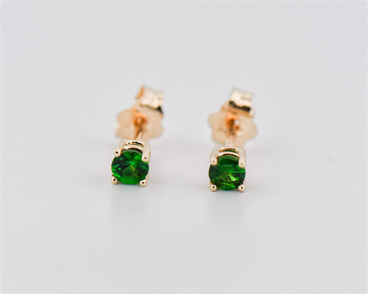 Dainty Tsavorite Stud Earrings - Top Quality