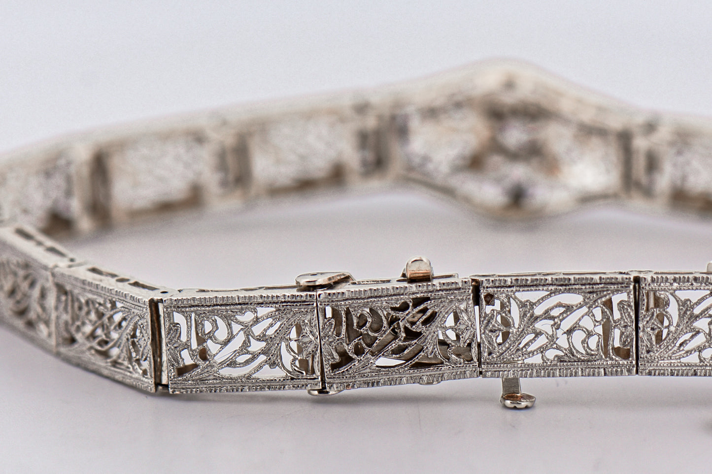 Art Deco Filigree Bracelet with Sapphires & Diamond