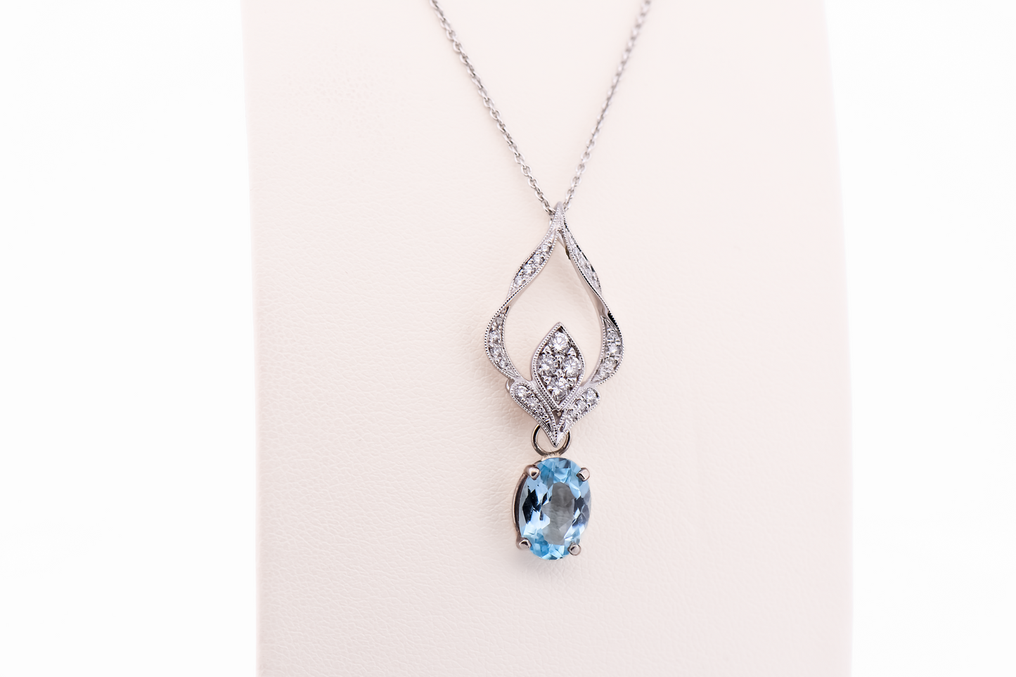 Detachable Pendant - Art Deco Inspired with White Gold & Diamonds