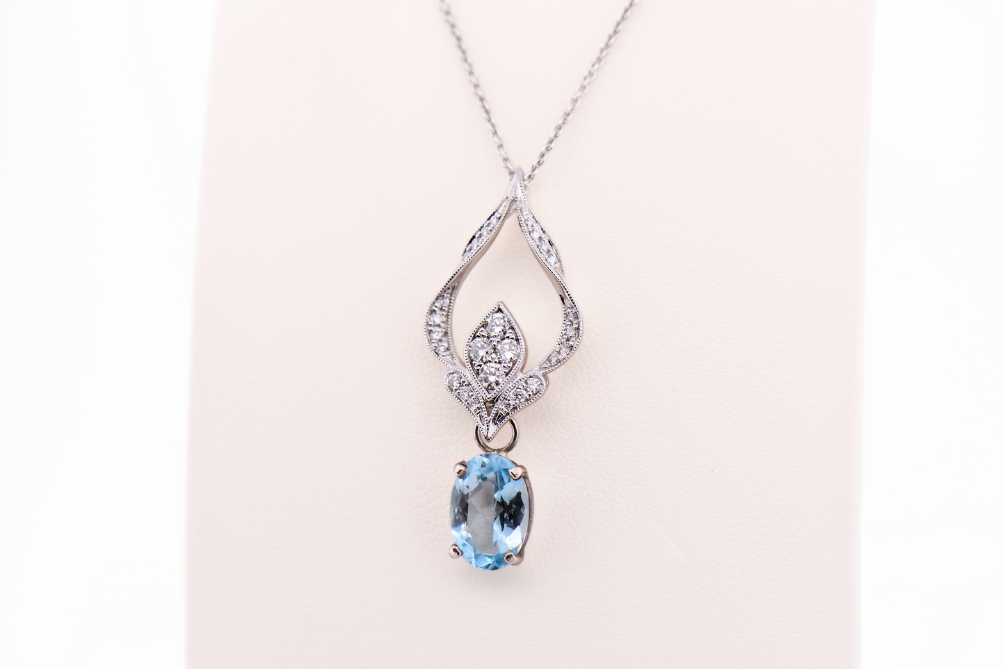Detachable Pendant - Art Deco Inspired with White Gold & Diamonds