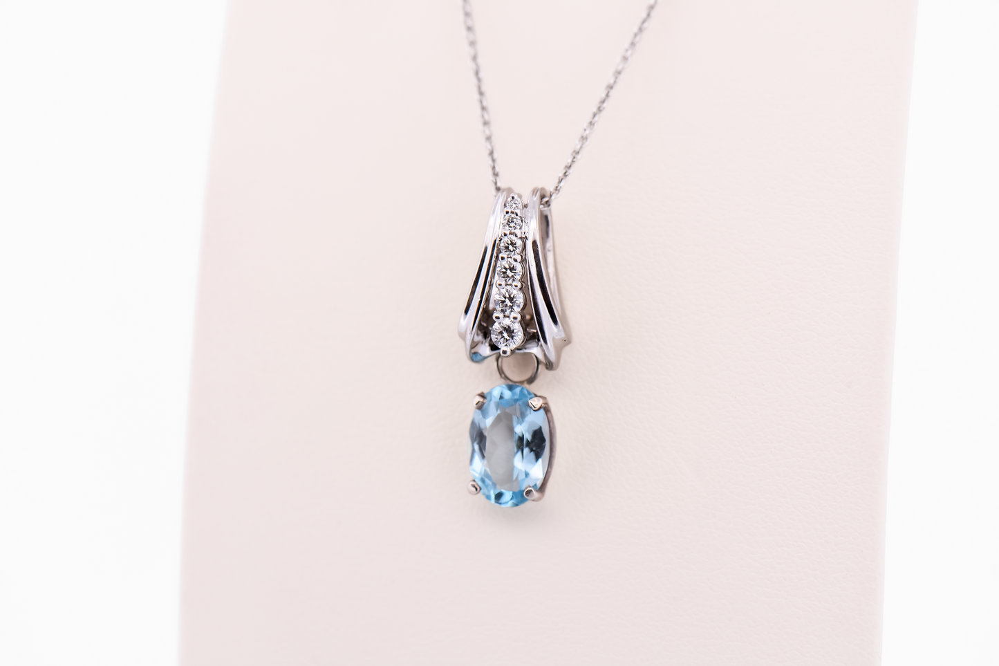 Detachable Pendant - Palladium & Diamond Forked Slide