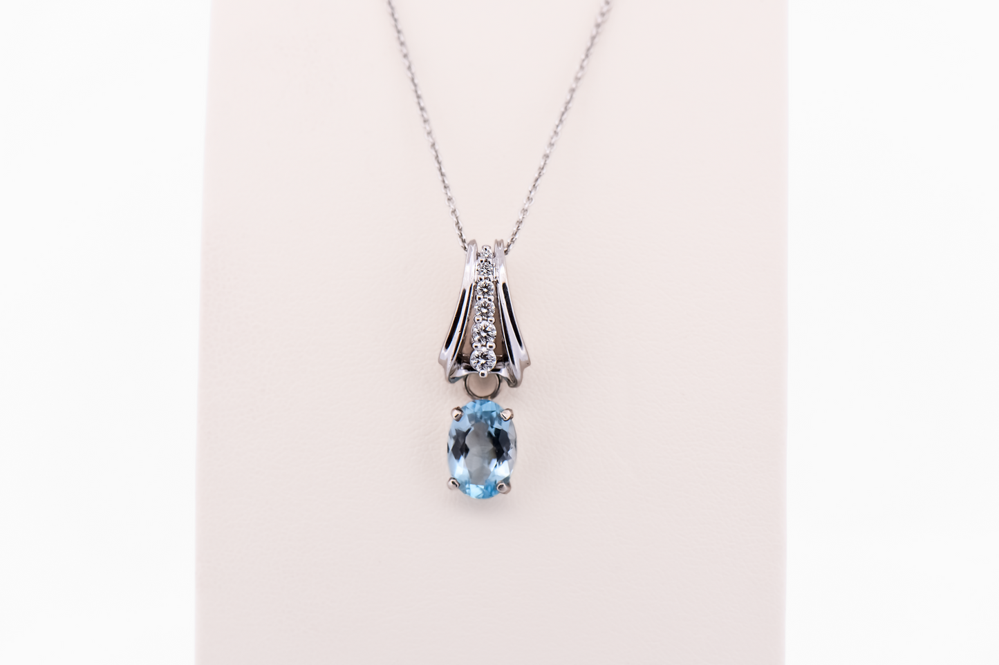 Detachable Pendant - Palladium & Diamond Forked Slide