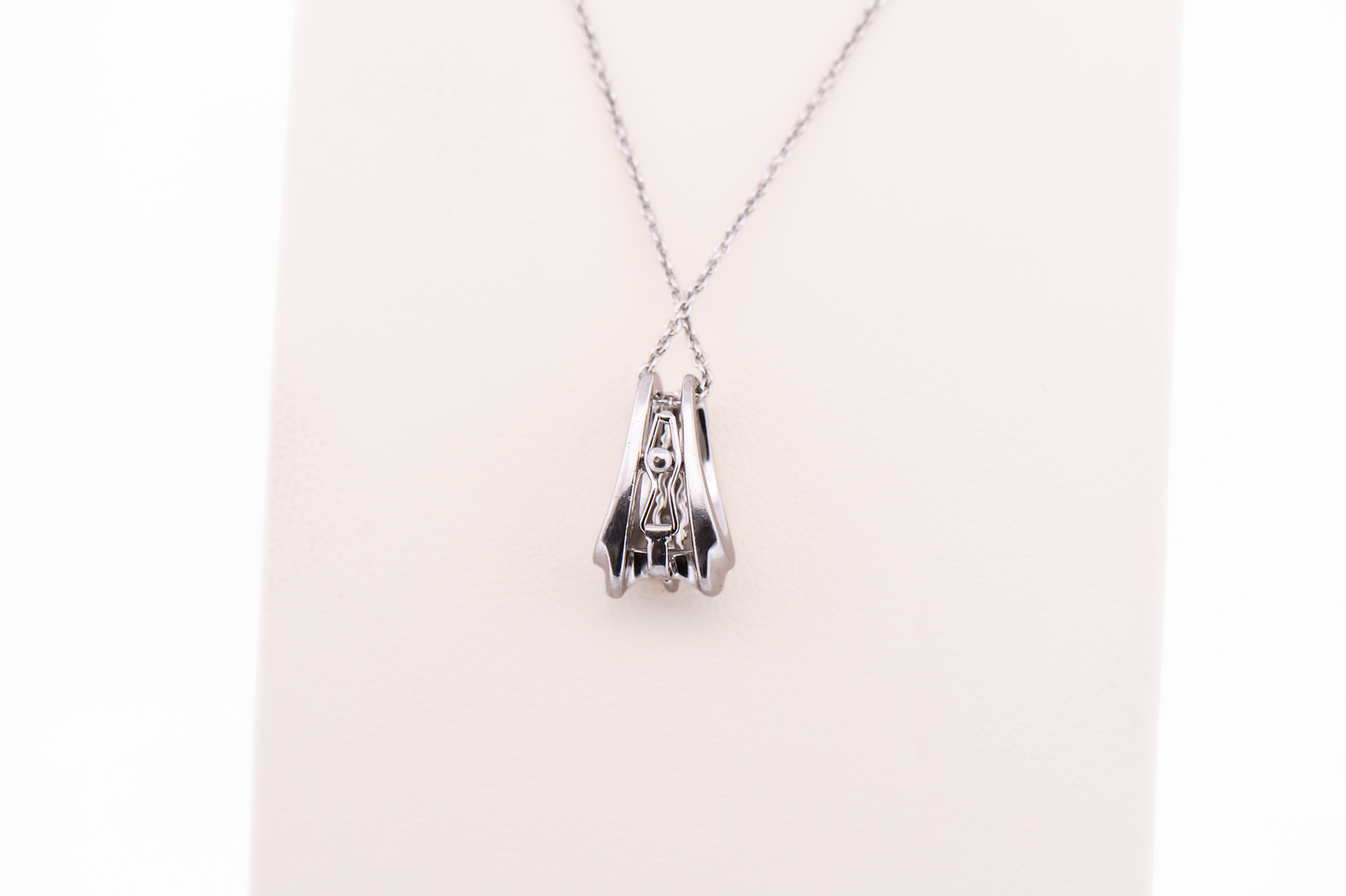 Detachable Pendant - Palladium & Diamond Forked Slide