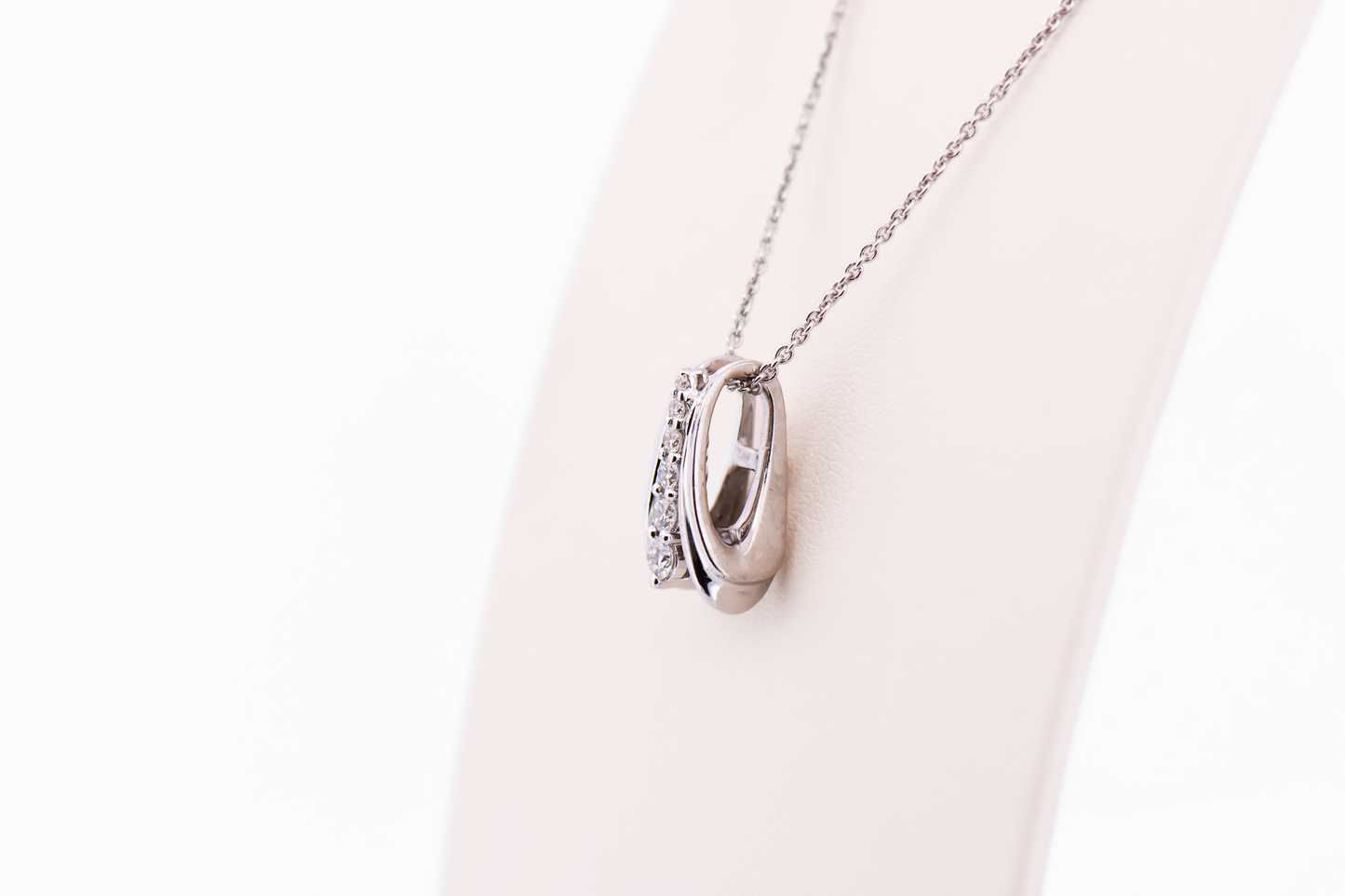 Detachable Pendant - Palladium & Diamond Forked Slide