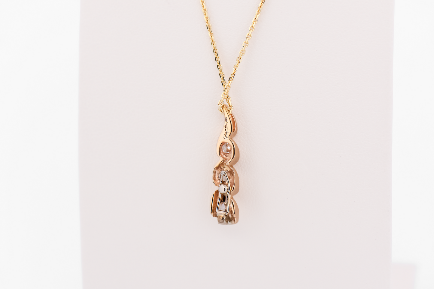 Detachable Pendant - Yellow Gold Diamond 3-Stone Drop
