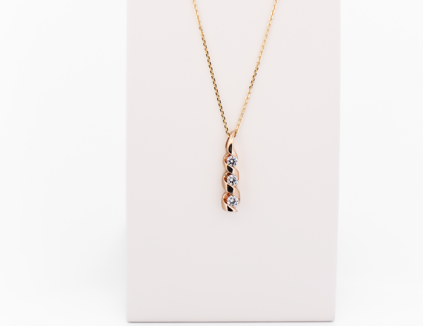Detachable Pendant - Yellow Gold Diamond 3-Stone Drop