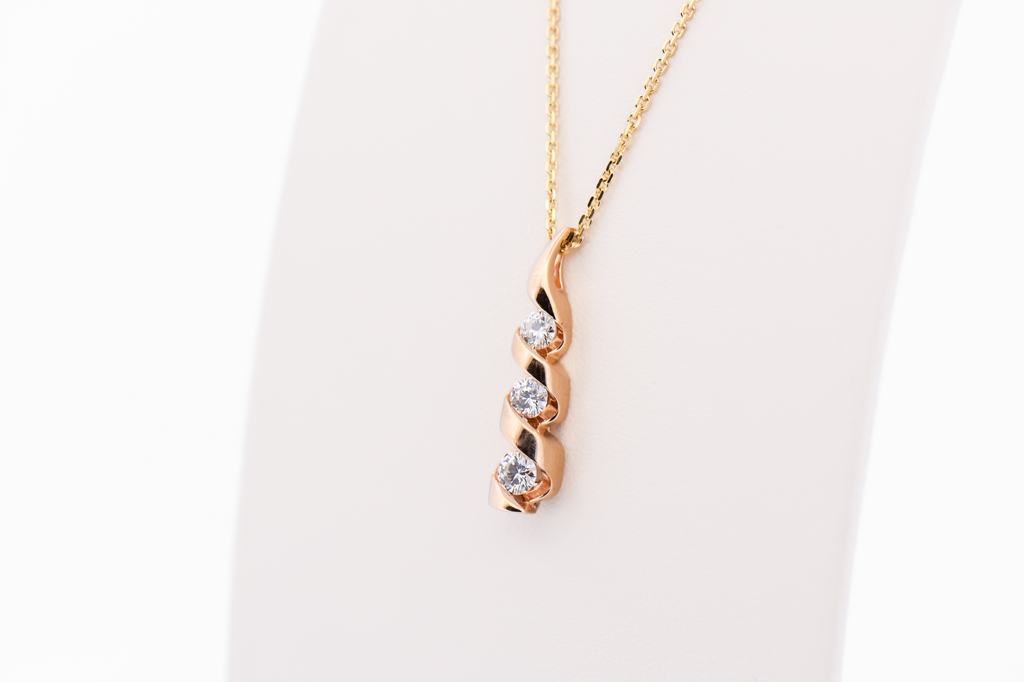 Detachable Pendant - Yellow Gold Diamond 3-Stone Drop
