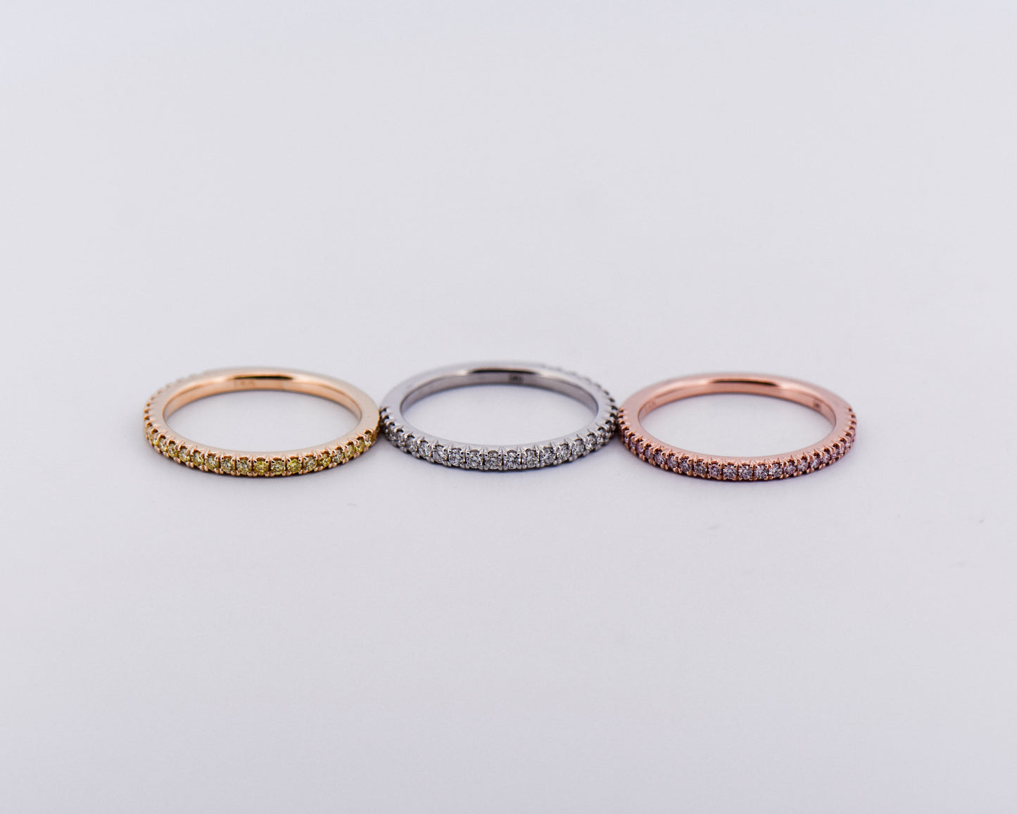 Natural Fancy Color Diamond Stacking Bands