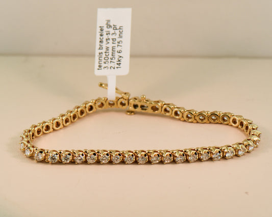 Extra Fine Gold & Diamond Tennis Bracelet