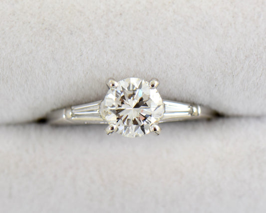 Mid-Century Tiffany Style 1ct Diamond Engagement Ring