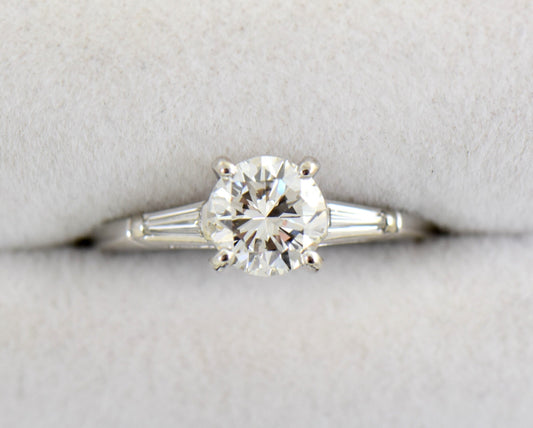 Mid-Century Tiffany Style 1ct Diamond Engagement Ring