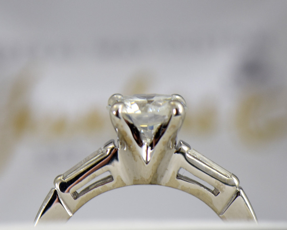 Mid-Century Tiffany Style 1ct Diamond Engagement Ring