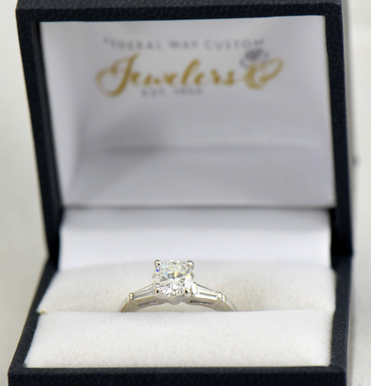 Mid-Century Tiffany Style 1ct Diamond Engagement Ring