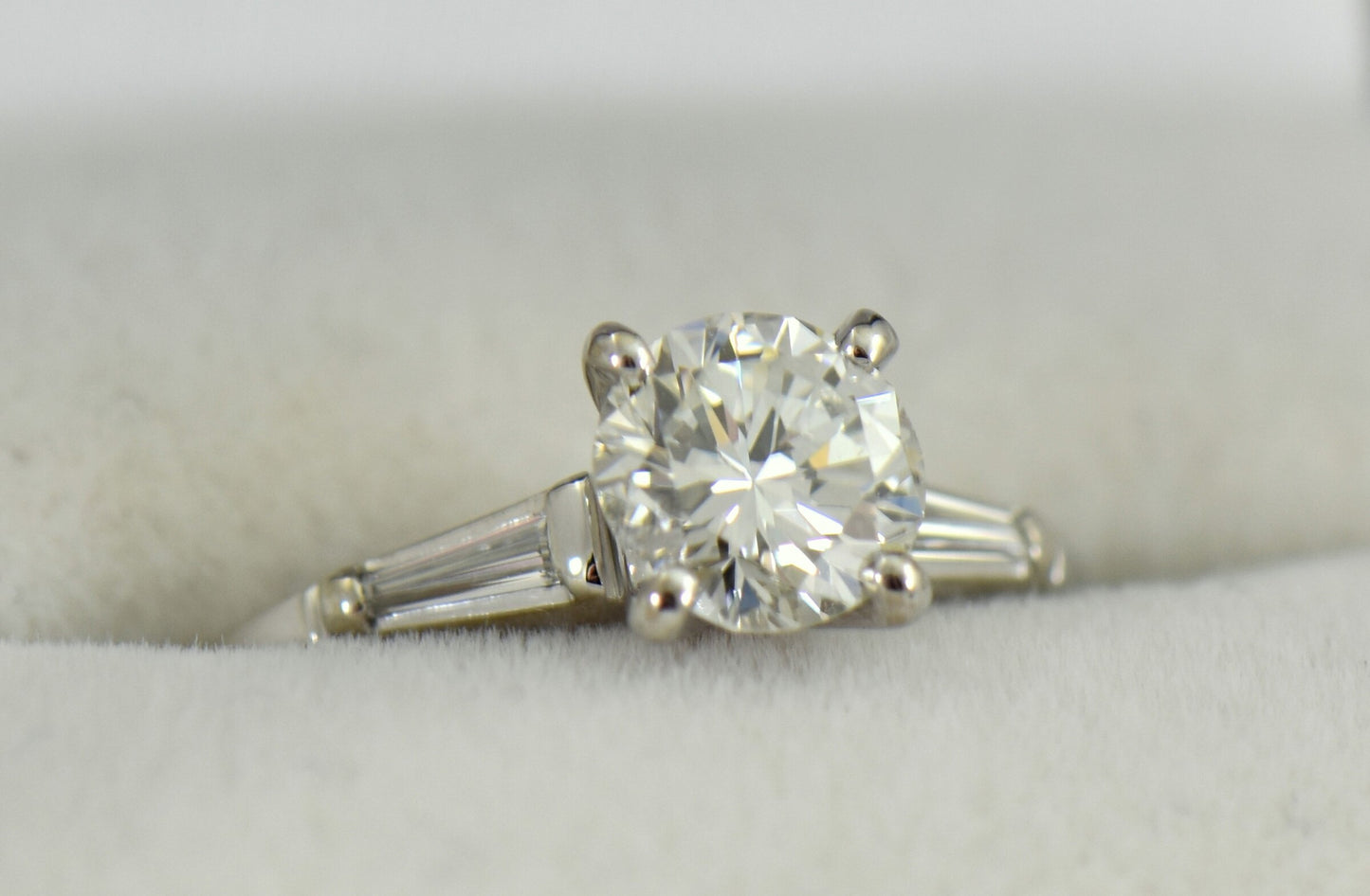 Mid-Century Tiffany Style 1ct Diamond Engagement Ring