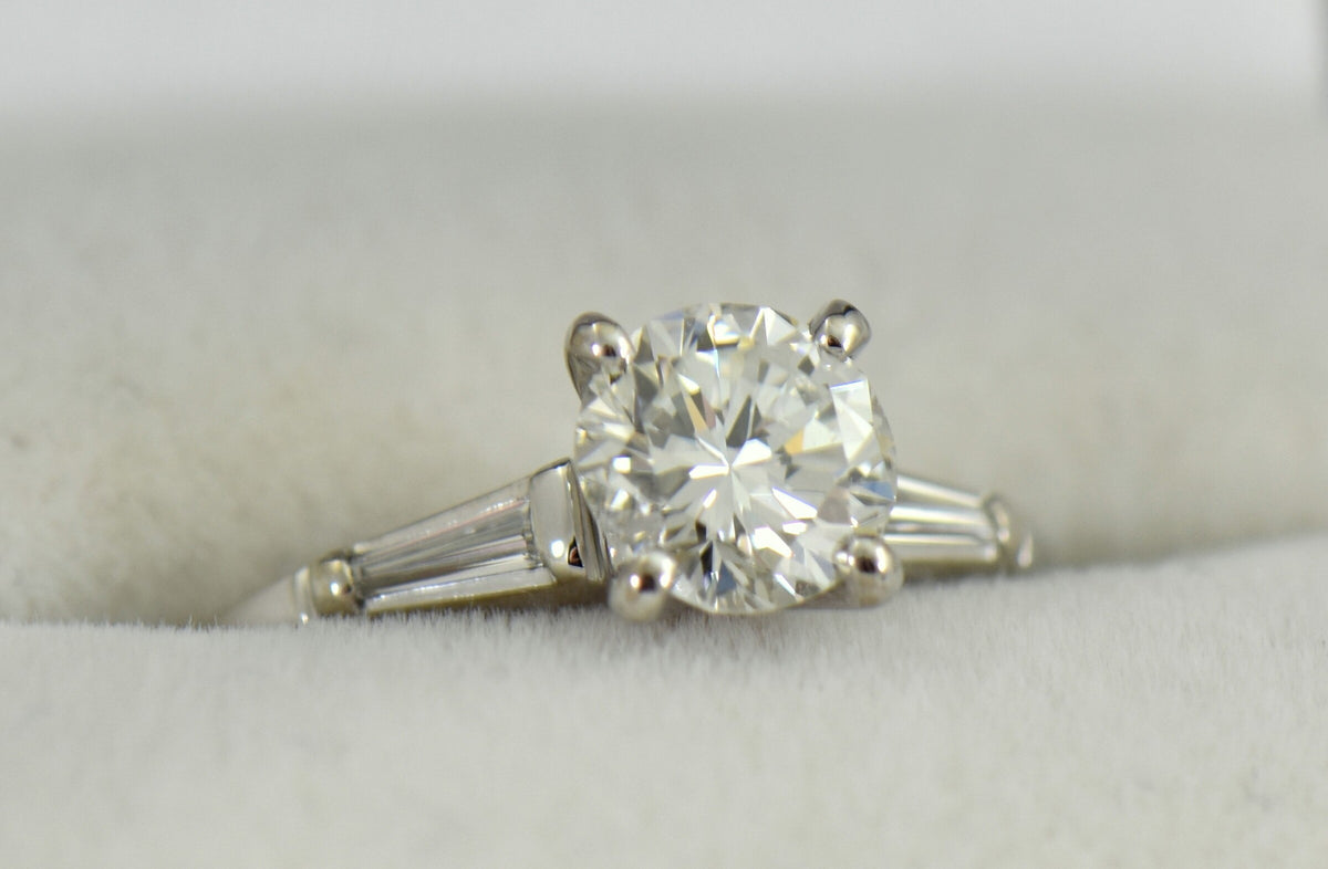 Mid-Century Tiffany Style 1ct Diamond Engagement Ring