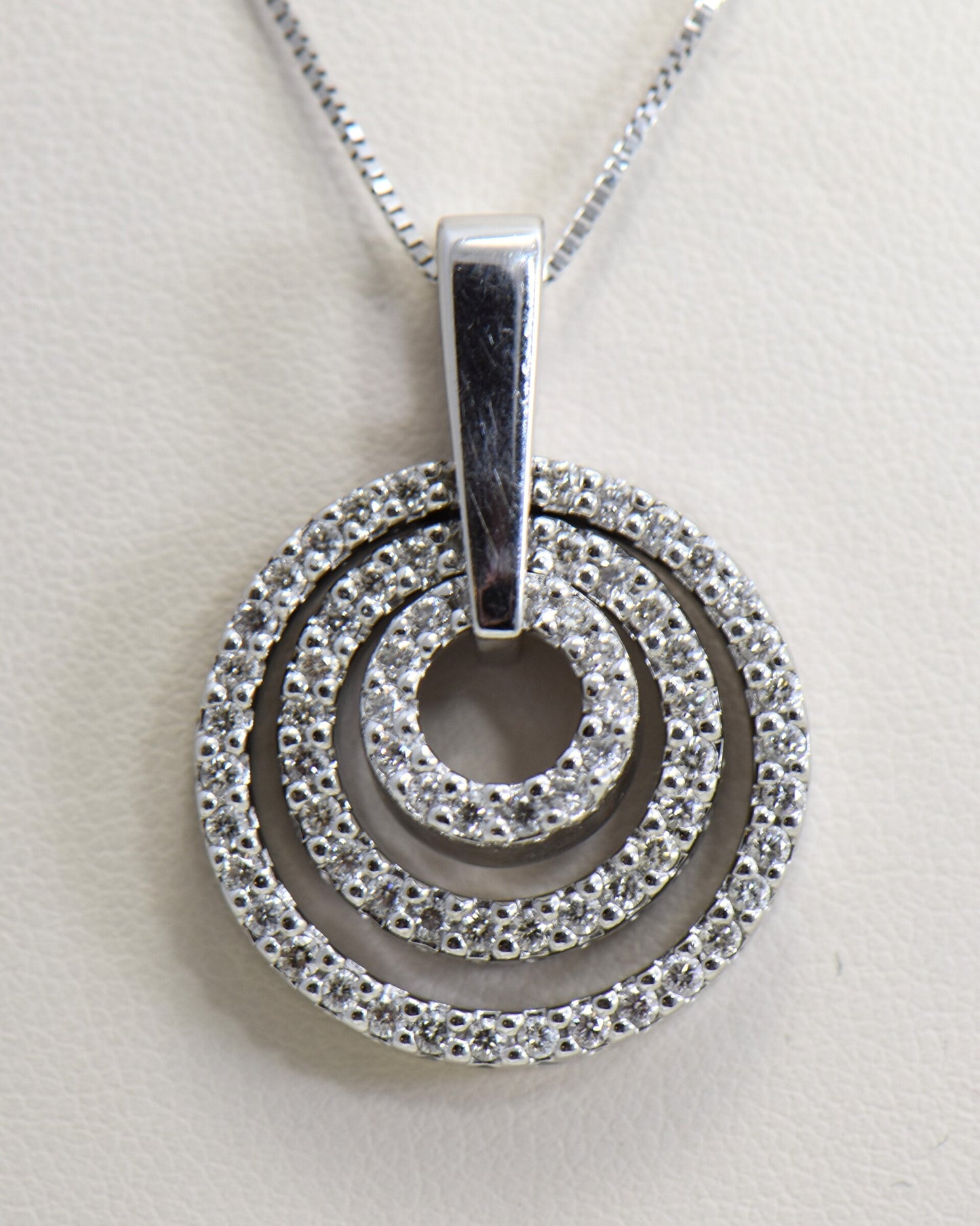 Stunning Diamond Triple Circle Pendant
