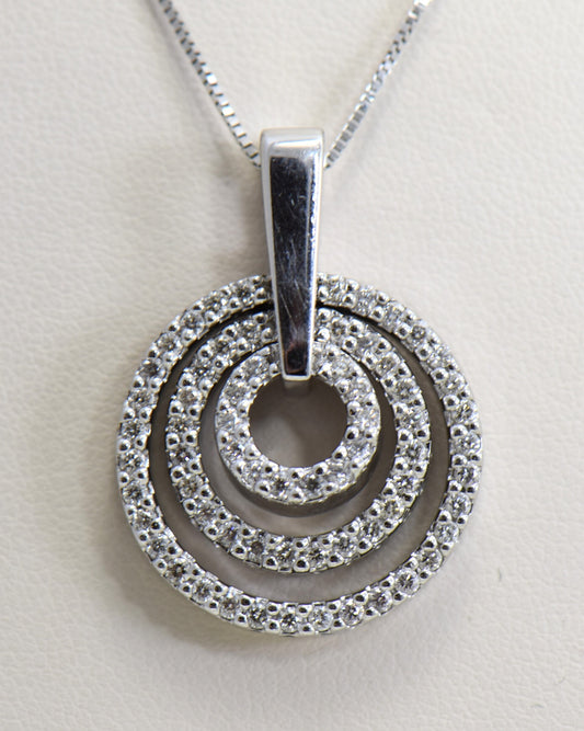 Stunning Diamond Triple Circle Pendant